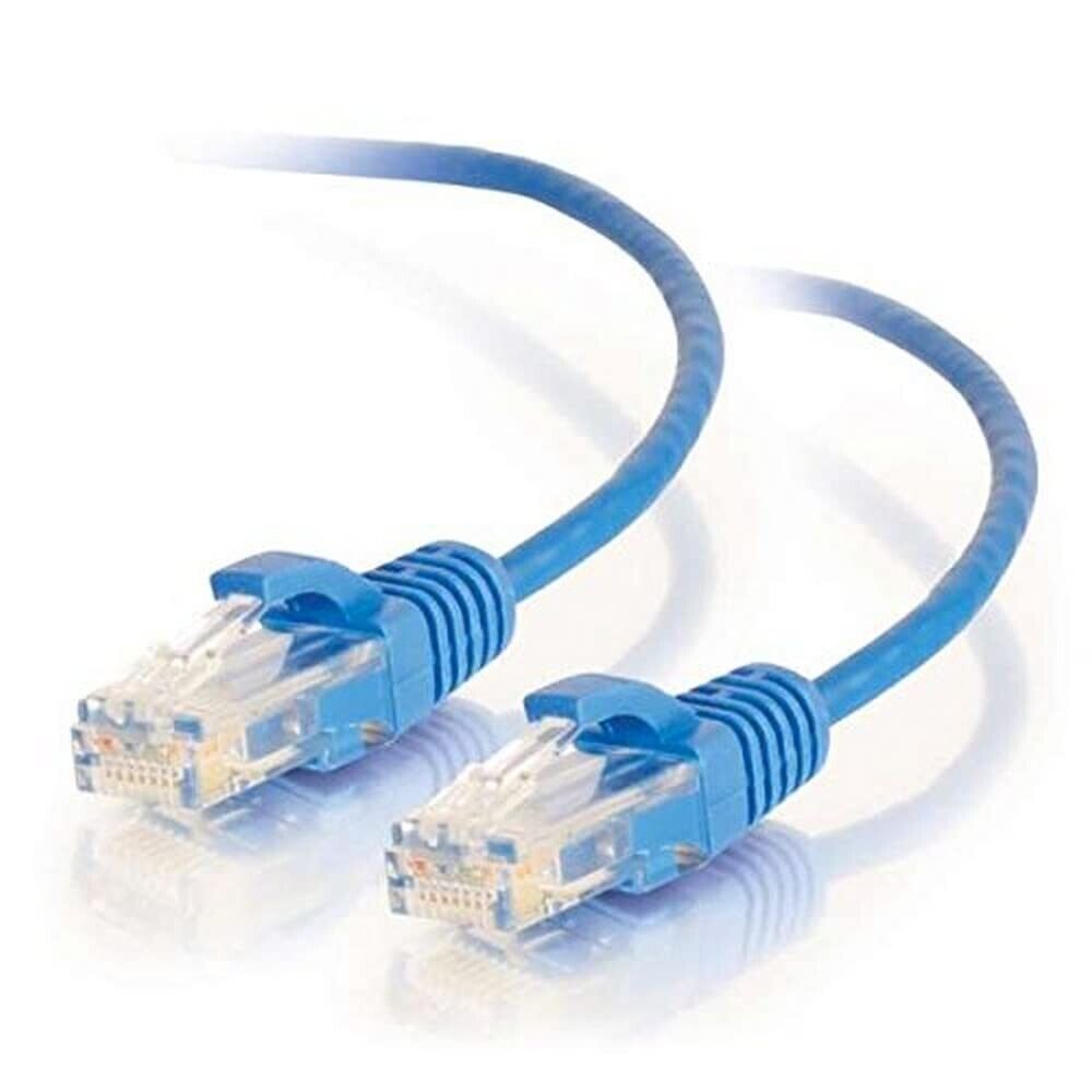 C2G 1.5FT Cat6 Slim Ethernet Cable Blue Slim Network Patch Cable UTP 28AWG