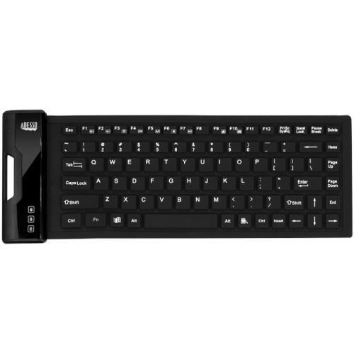 NEW Adesso AKB-212UB Antimicrobial Waterproof Flex Keyboard Mini Size - Cable