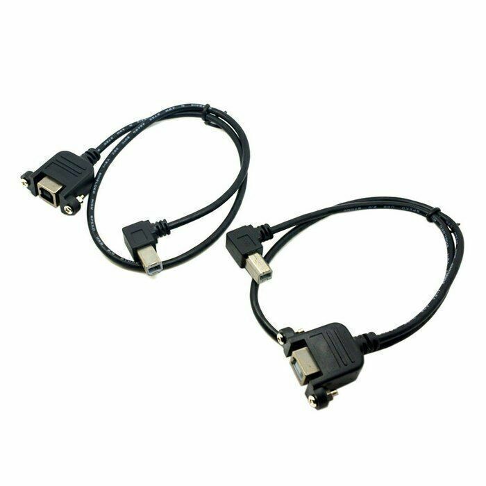 Chenyang 2pcs 90D Left & Right Angled USB B Type Male to Extension Cable Screws