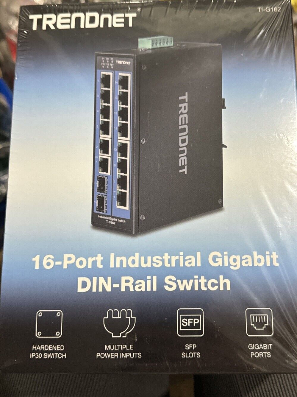 TRENDnet TI-G162 16-Port Hardened Industrial Gigabit DIN-Rail Switch