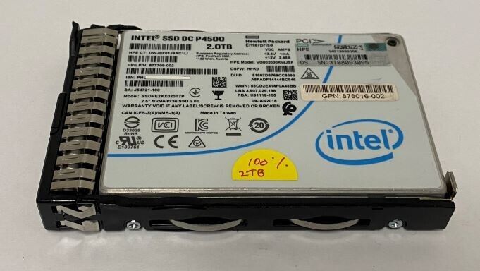 877709-002 HPE Intel DC P4500 2TB 2.5\
