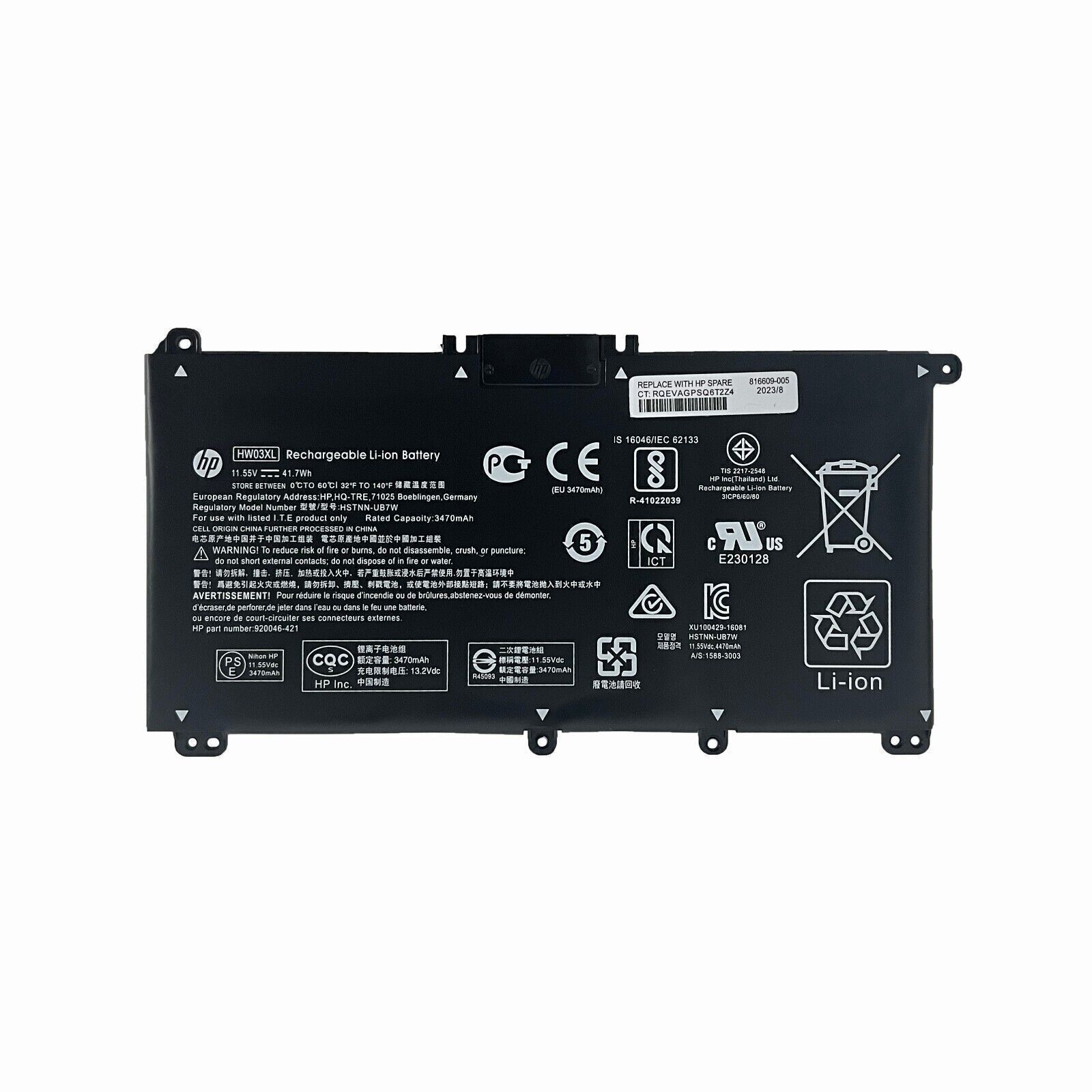 Genuine 41.7Wh HW03XL Battery For HP Pavilion 15-EG 15-EH HSTNN-LB8U L96887-AC1