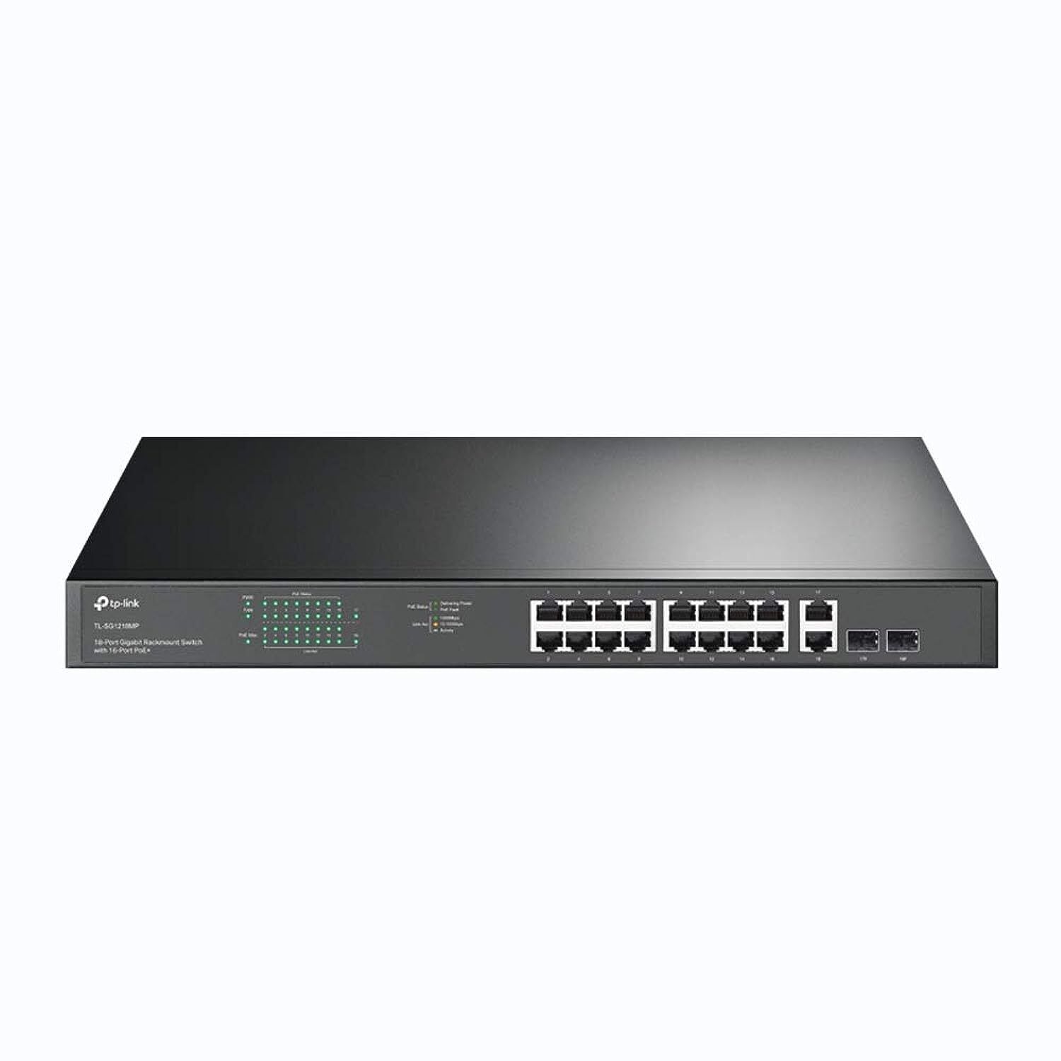 TP-Link TL-SG1218MP | 16 Port Gigabit PoE Switch | 16 PoE+ Ports @250W, w/ 2 U