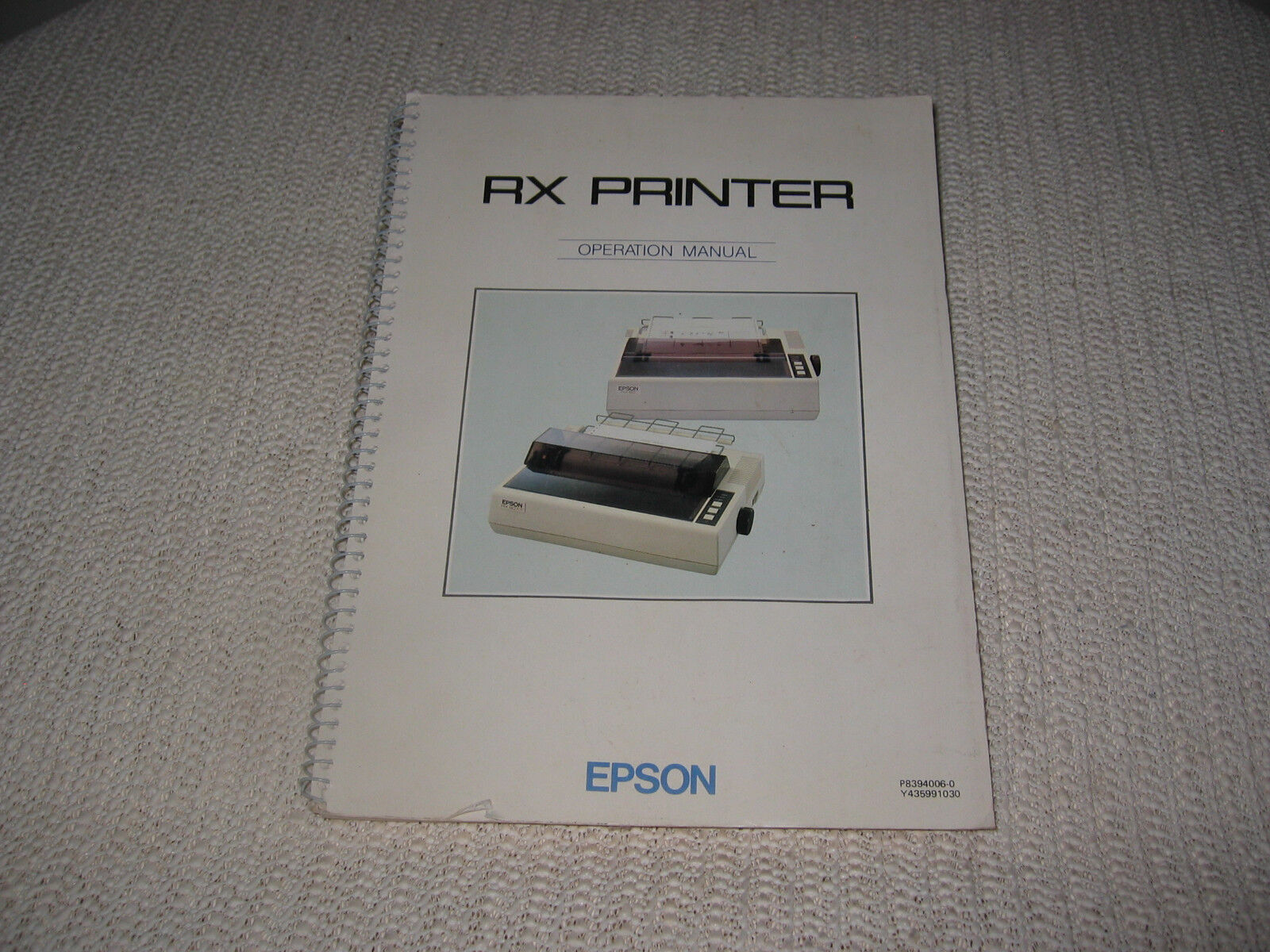 Vintage Epson RX Printer Operation Manual