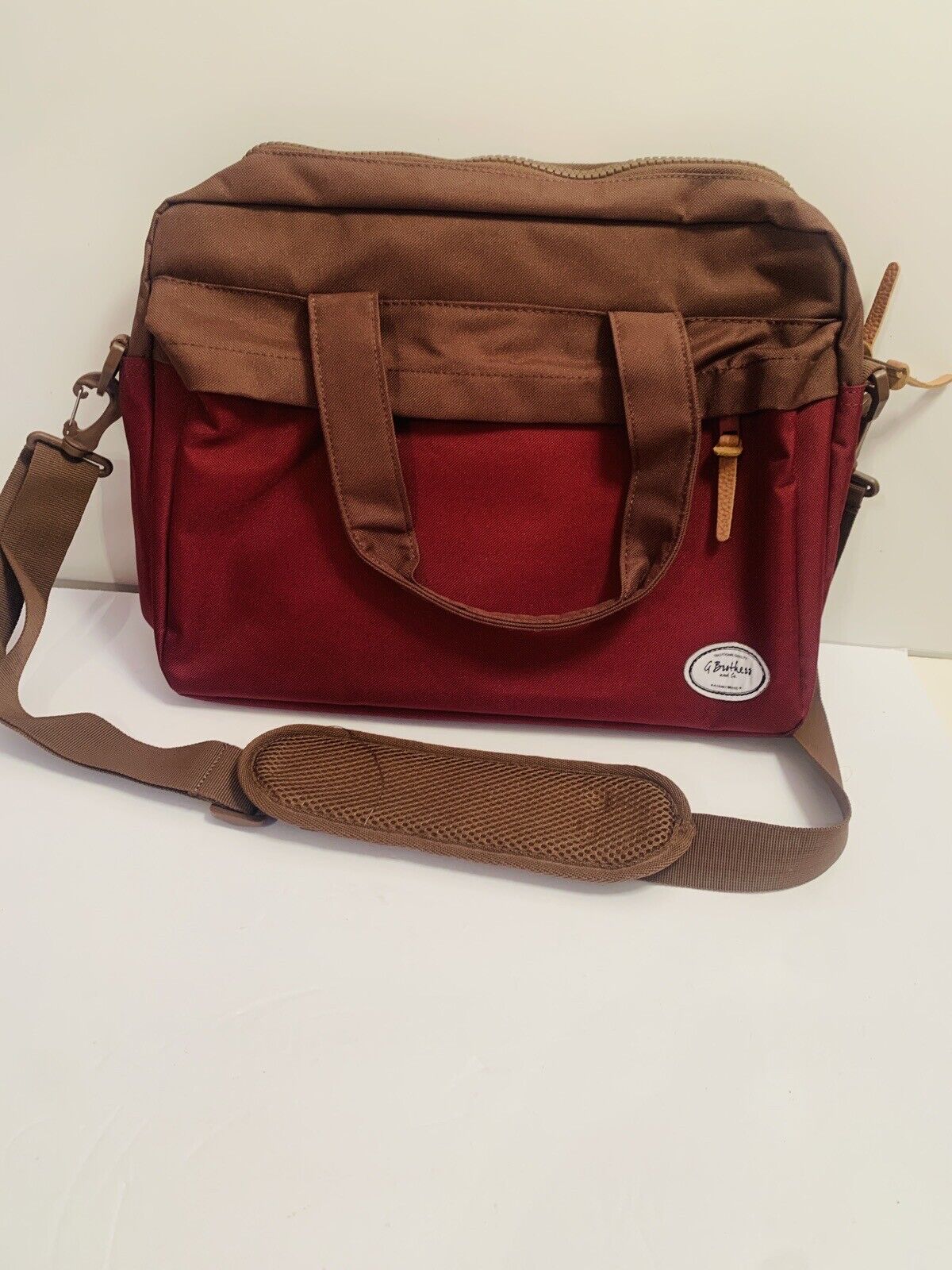 G. Brothers And Co. Laptop Bag Maroon And Brown/NWOT