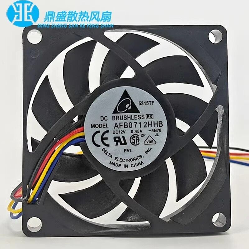 Delta AFB0712HHB DC12V 0.45A 7015 4-Wire PWM Ball Cooling Fan