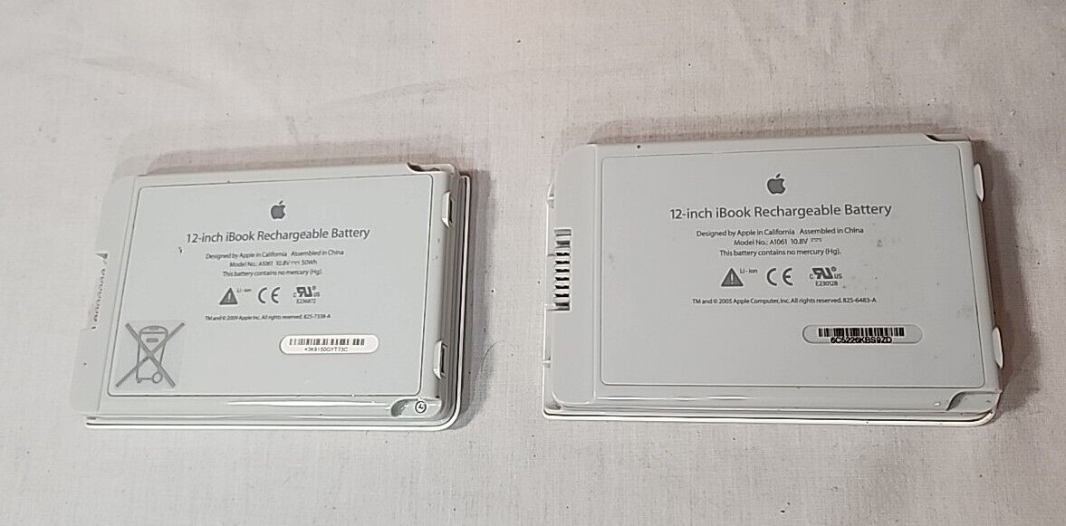 Lot Of 2 Apple iBook 12-inch Rechargeable Battery Replacement #A1061 Untested