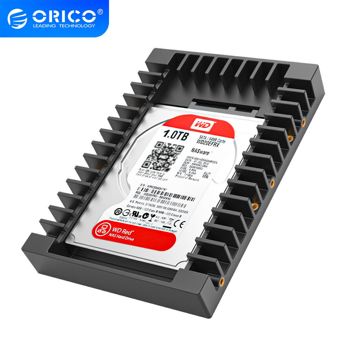 5pcs ORICO 2.5 to 3.5'' SATA Hard Drive Adapter Converter For 7-12.5mm HDD SSDs