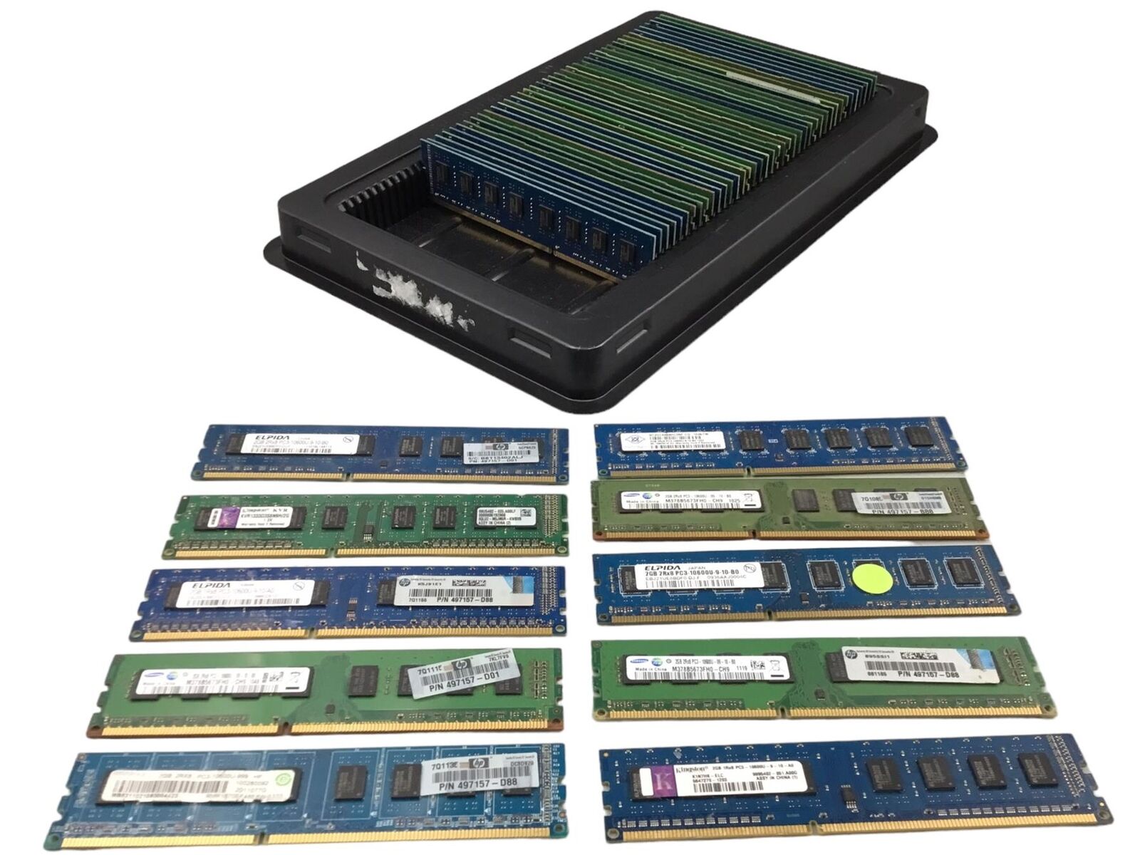 Lot of 50 Mixed Brand RAM 2GB 10600U (Untested)