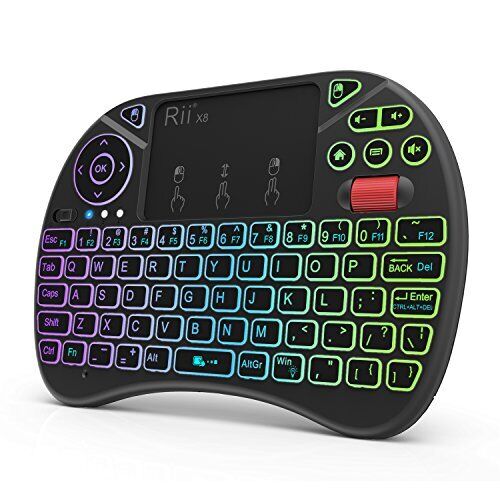 Rii X8 Mini Keyboard,2.4GHz Portable Wireless Keyboard with Touchpad Mouse,RG...