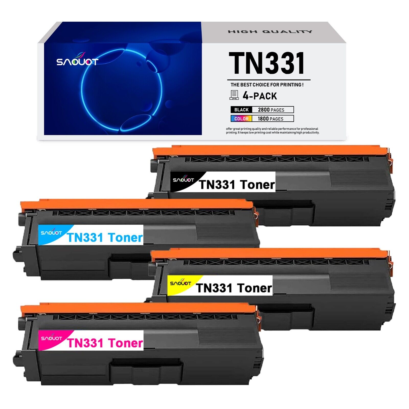 TN331 Toner Cartridges Replacement for Brother HL-L8350CDW L9200CDW L8250CDN