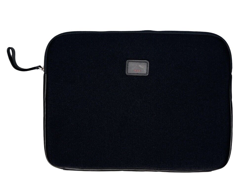 TUMI Black Neoprene & Leather Trim Tablet iPad Zip Closure Case