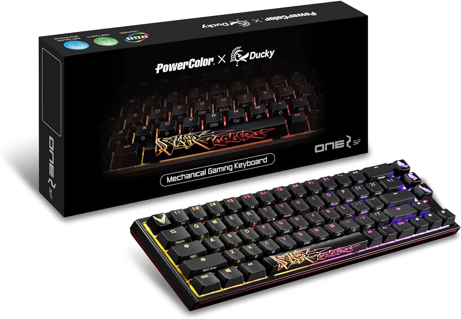 PowerColor USB-C x Ducky One 2 SF RGB Mechanical Keyboard with Kailh Brown 