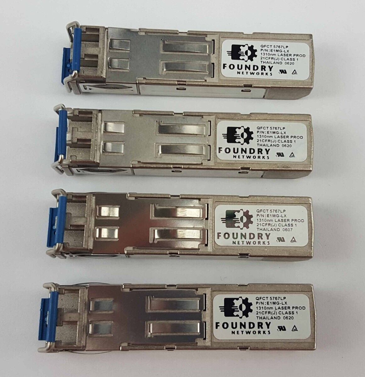 Lot of 4 Foundry Networks (E1MG-LX) Network Adapter Transceiver