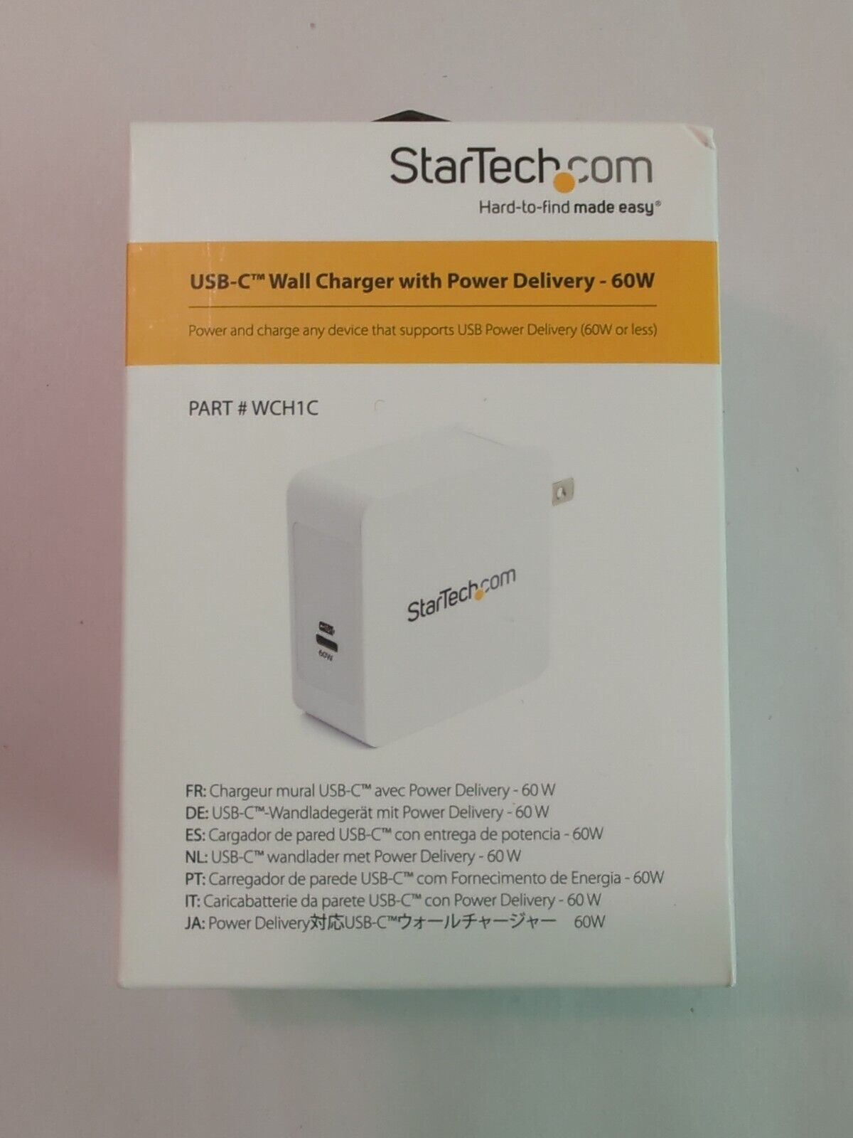 StarTech.com WCH1C 1 Port USB C Wall Charger - 60W Power Delivery - USB C Power