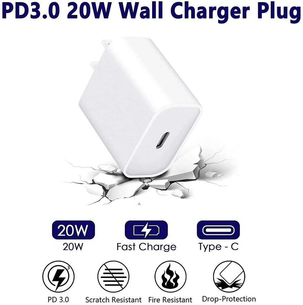 1-10 Lot 20W USB Type C Power Adapter Fast Charger Cube Block For iPhone 14 13 X