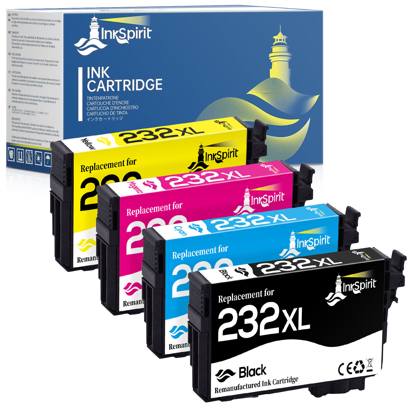 4Pack 232XL T232XL Ink Compatible With Epson XP-4205 XP-4200 WF-2930 WF-2950 Lot