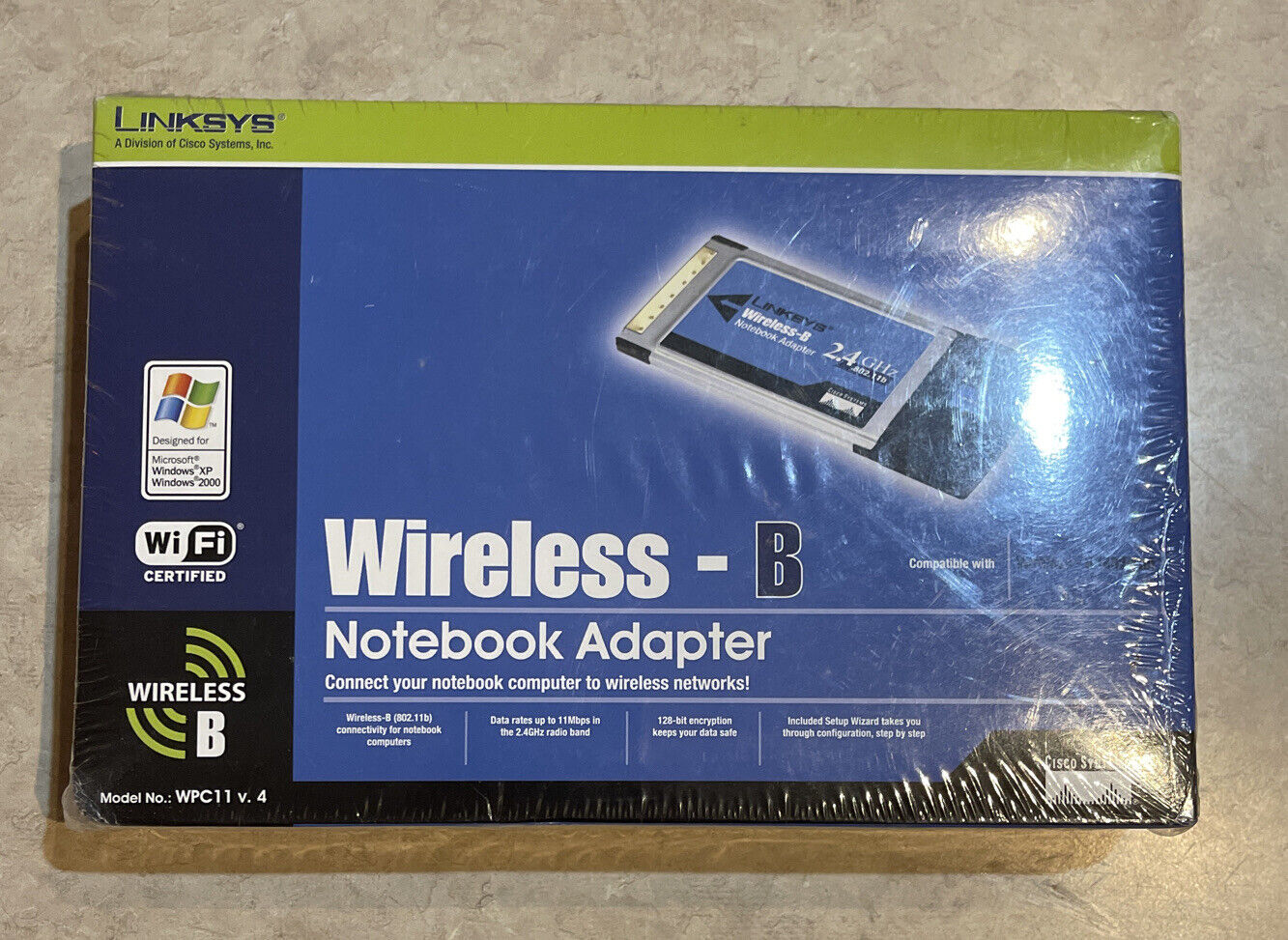 Linksys Wireless B Notebook Adapter WPC11 v.4 802.11b 11Mbps 2.4GHz New Sealed