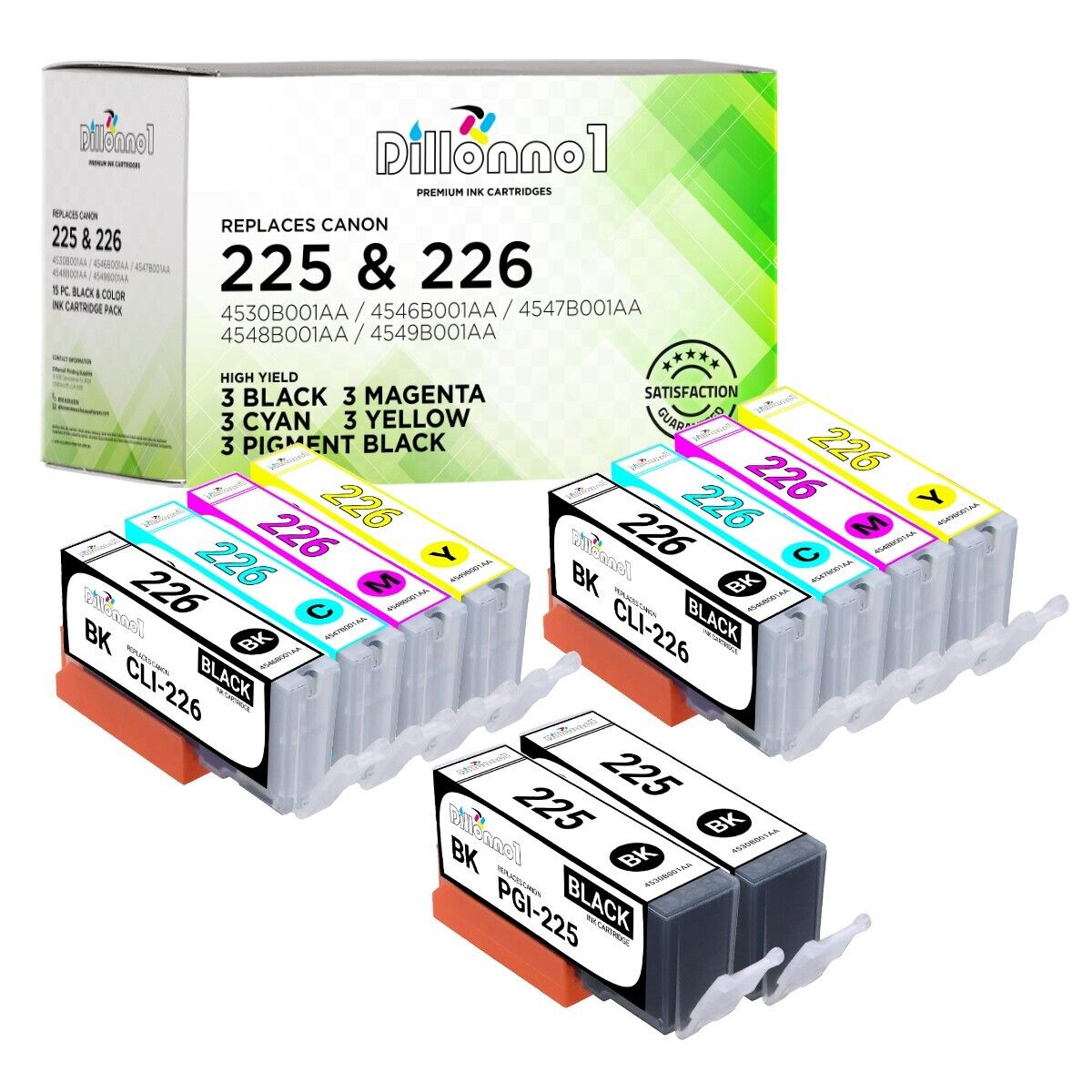 10 Pack PGI-225 CLI-226 Ink Cartridges for Canon PIXMA MX712 MX882 MX892 Printer