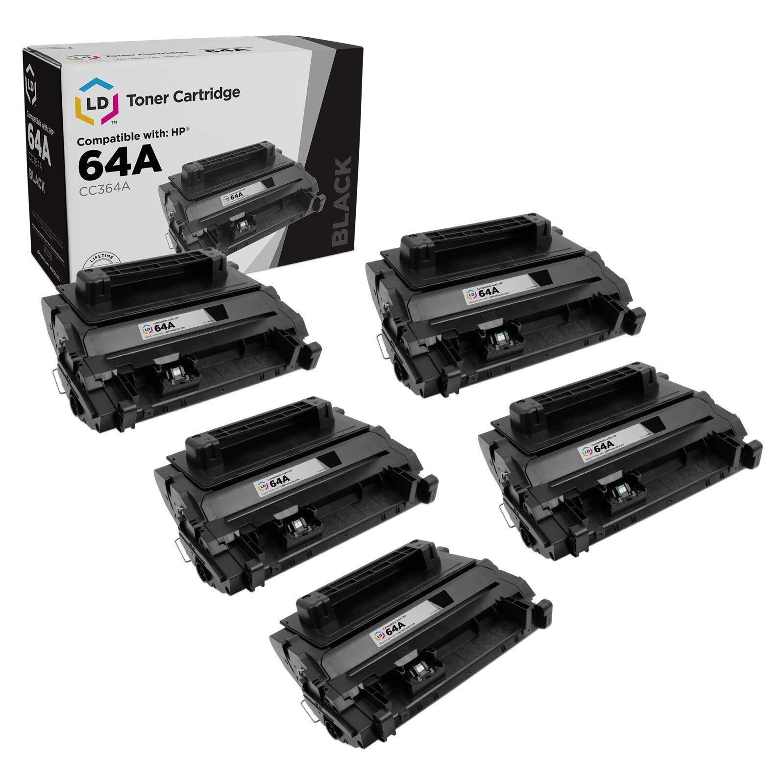 LD 5PK CC364A 64A SY Black Laser Toner Cartridge for HP LaserJet P4015tn P4515tn