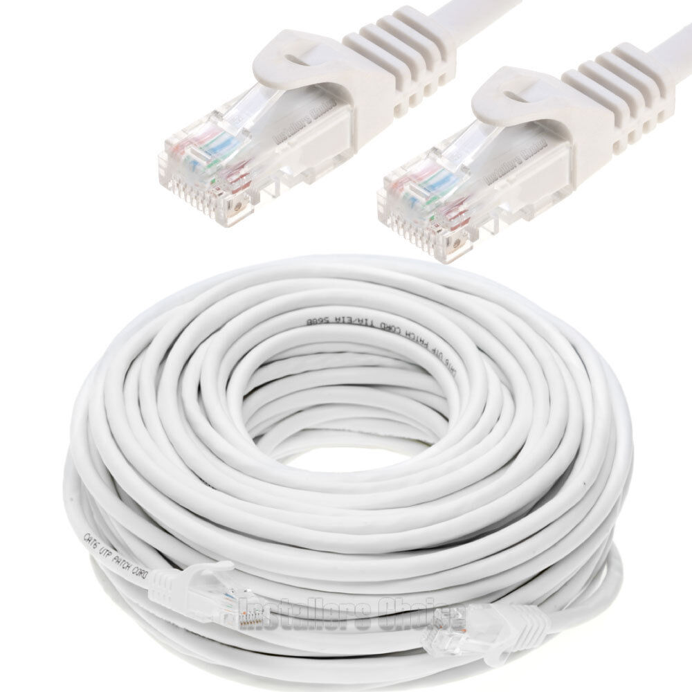 30 PCS 15ft Cat6 Patch Cord Cable Ethernet Internet Network LAN RJ45 UTP White