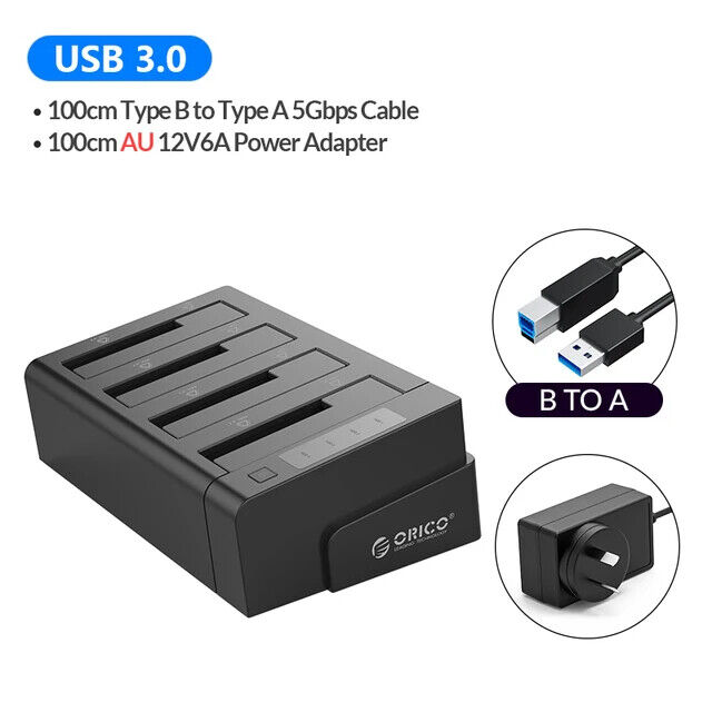 ORICO 4 Bay Hard Drive Docking Station with Offline Clone SATA to USB 3.0 HDD