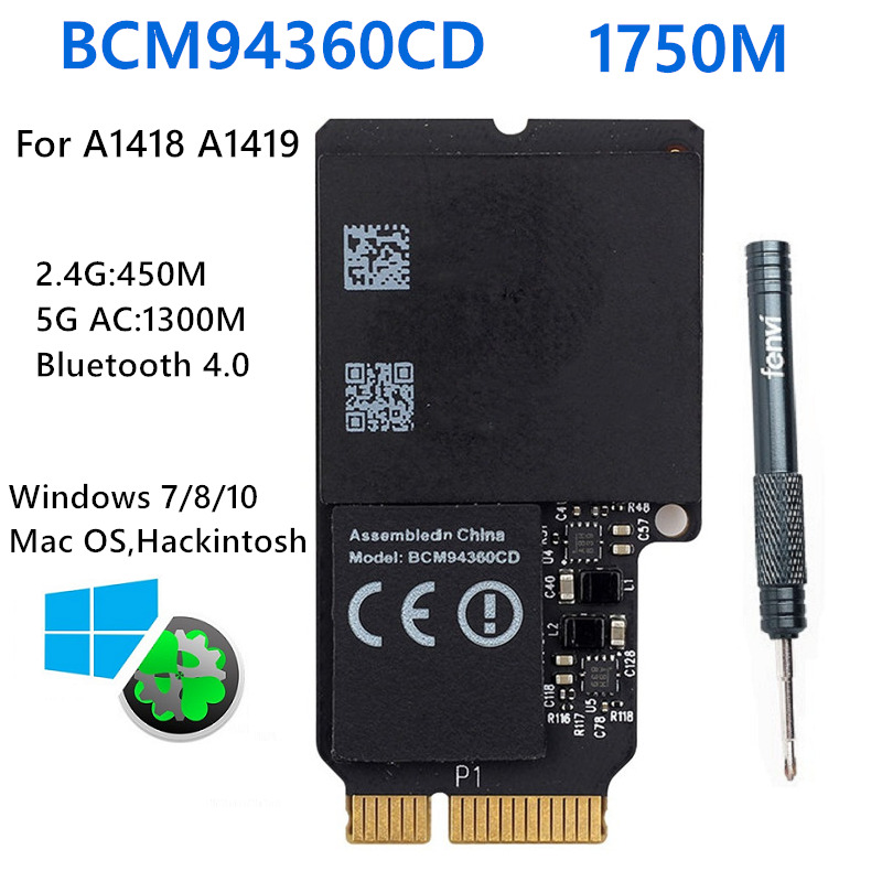 For Broadcom BCM94360CD wifi 802.11ac WiFi Bluetooth Card for MacOS Hackintosh