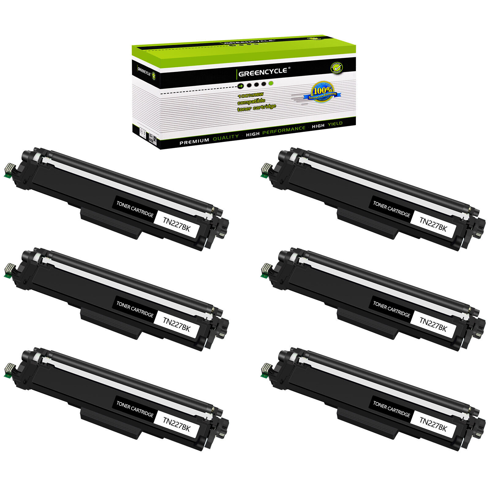 6PK TN227 Black Toner Cartridge Fits for Brother MFC-L3770CDW HL-L3210CW W/Chip