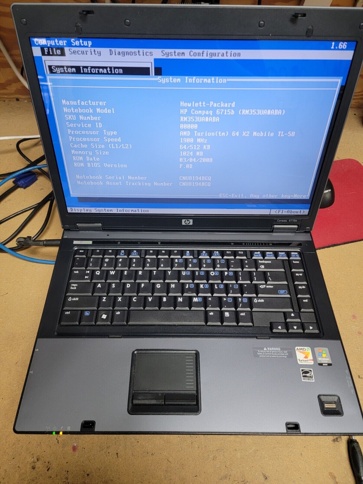 HP Compaq 6715b - 15.4\