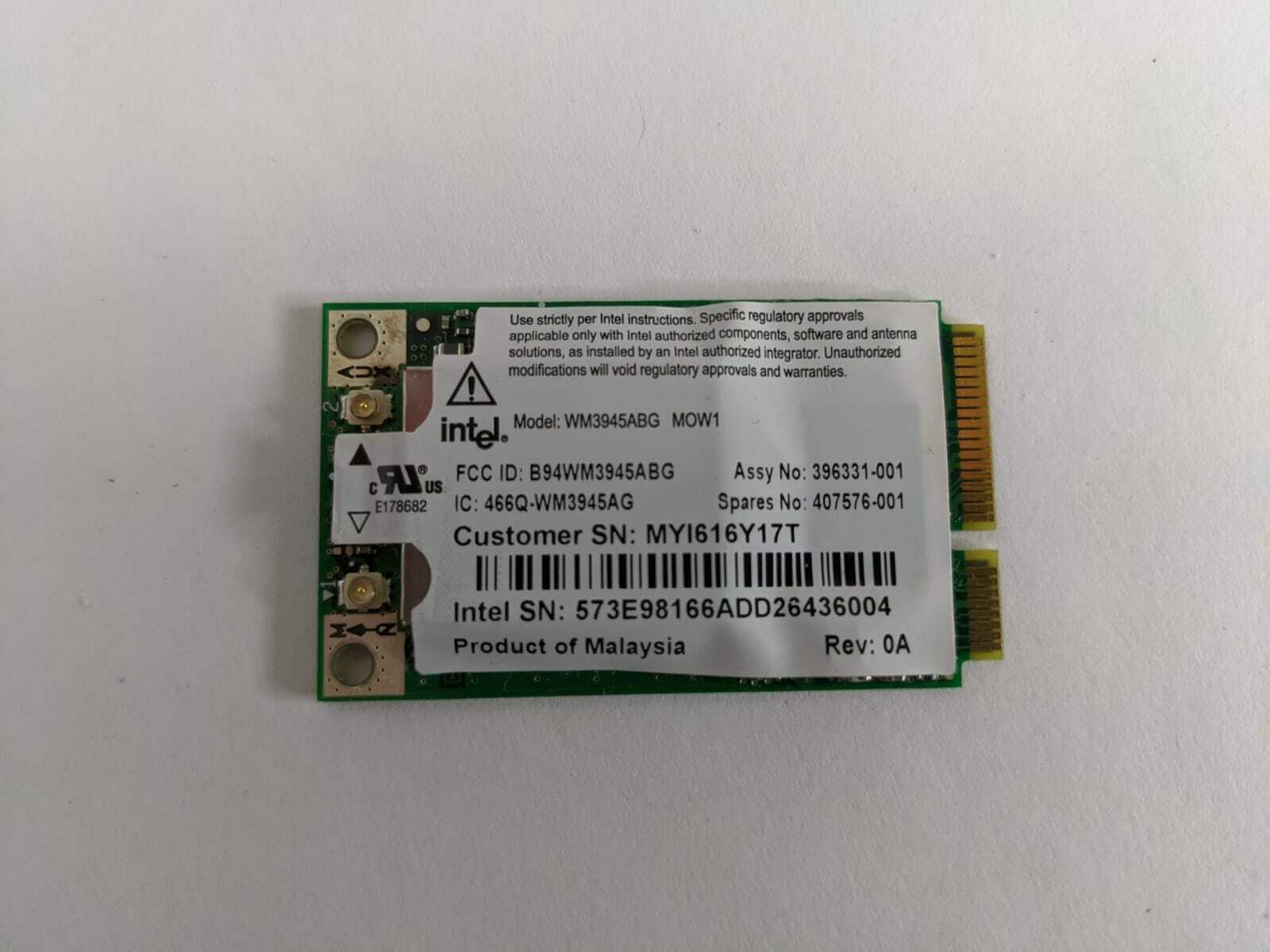 Intel Wireless WiFi WM3945ABG MOW1 Mini PCle Network Card