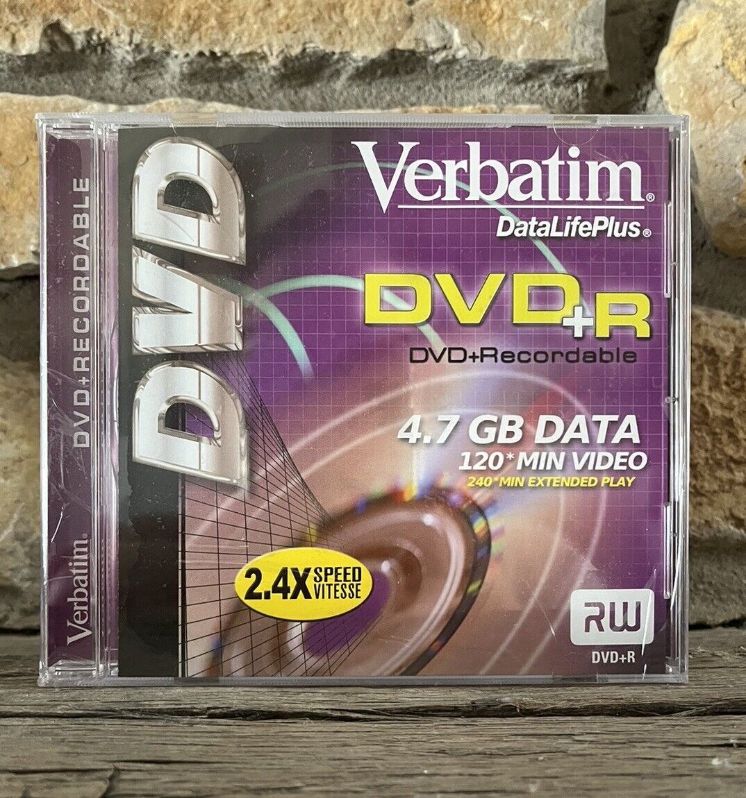 3 - Verbatim DataLifePlus DVD+R Recordable 4.7 GB Data 120min 2.4x Video DVD RW