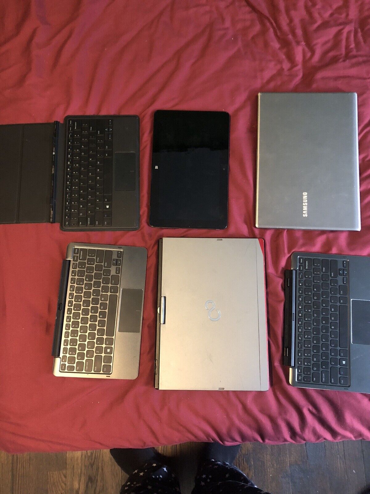 For Parts Lot Of 3 Assorted Laptops & Accessories (Dell, Samsung, Fujitsu)