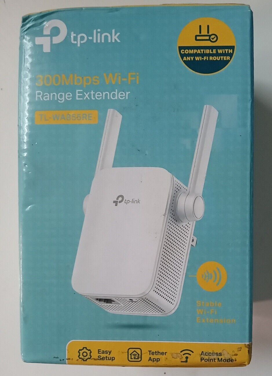 New TP-Link Range Extender (TL-WA855RE) 300Mbps For Wifi, In the Box