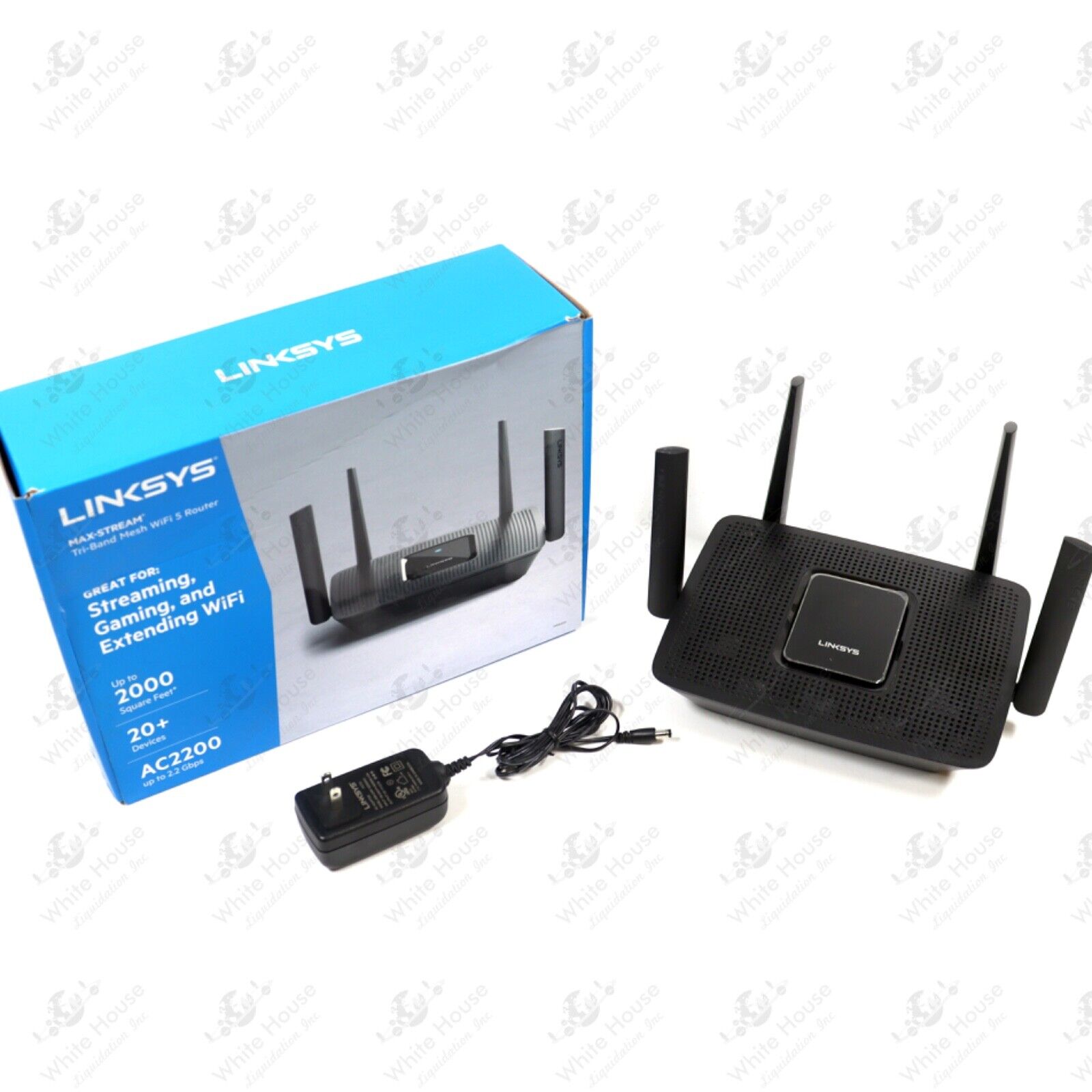 Linksys - AC2200 Tri-Band Mesh WiFi 5 Router - Black (MR8300)