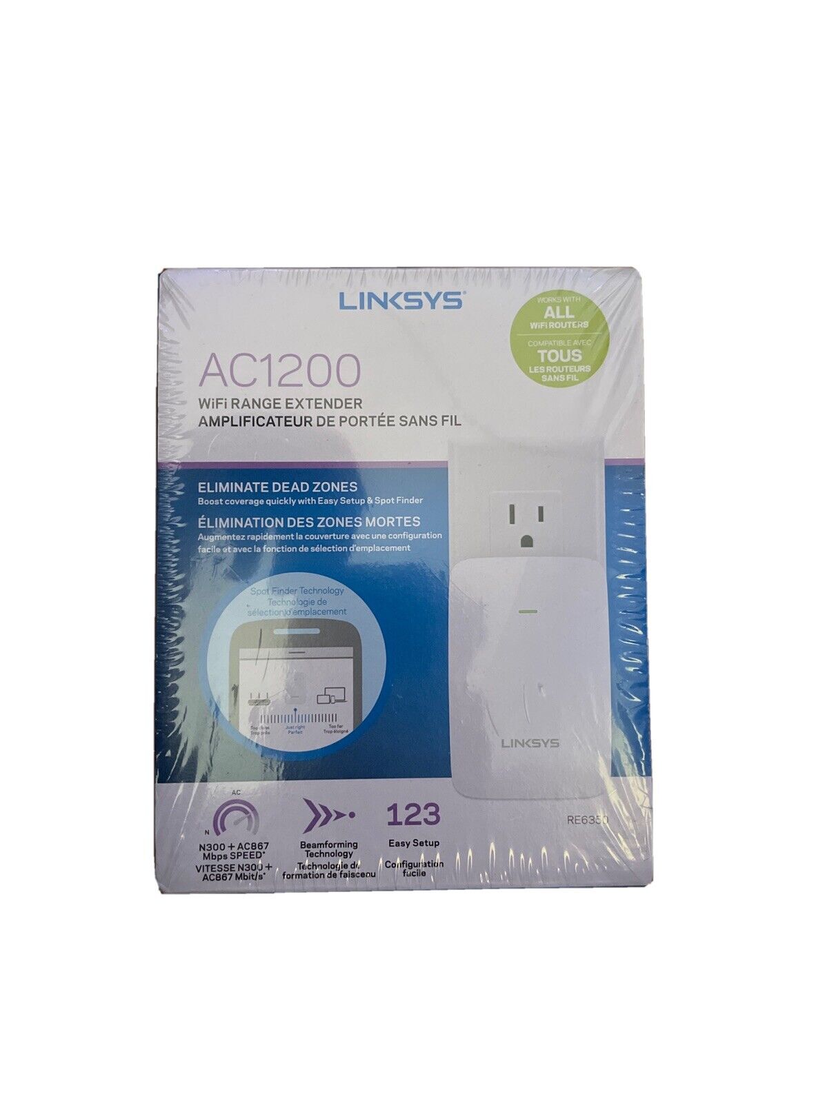 Linksys AC1200 Dual-Band Wi-Fi Extender RE6350 NEW