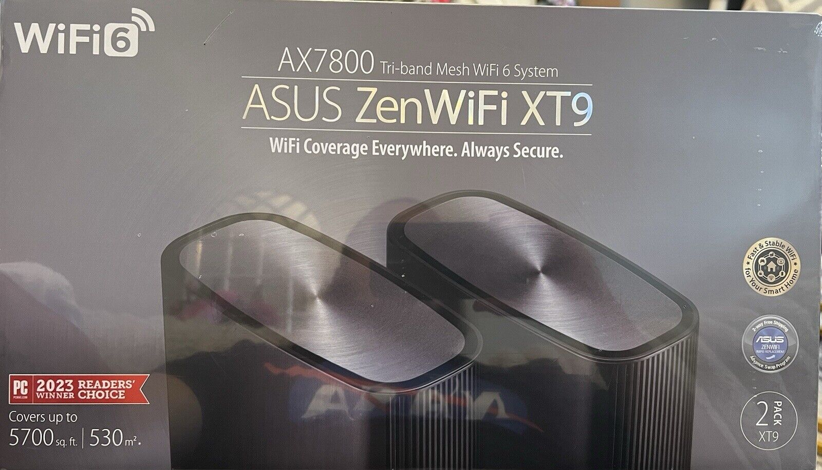 ASUS Zenwifi XT9 AX7800 Tri-band Mesh Wifi 6 System