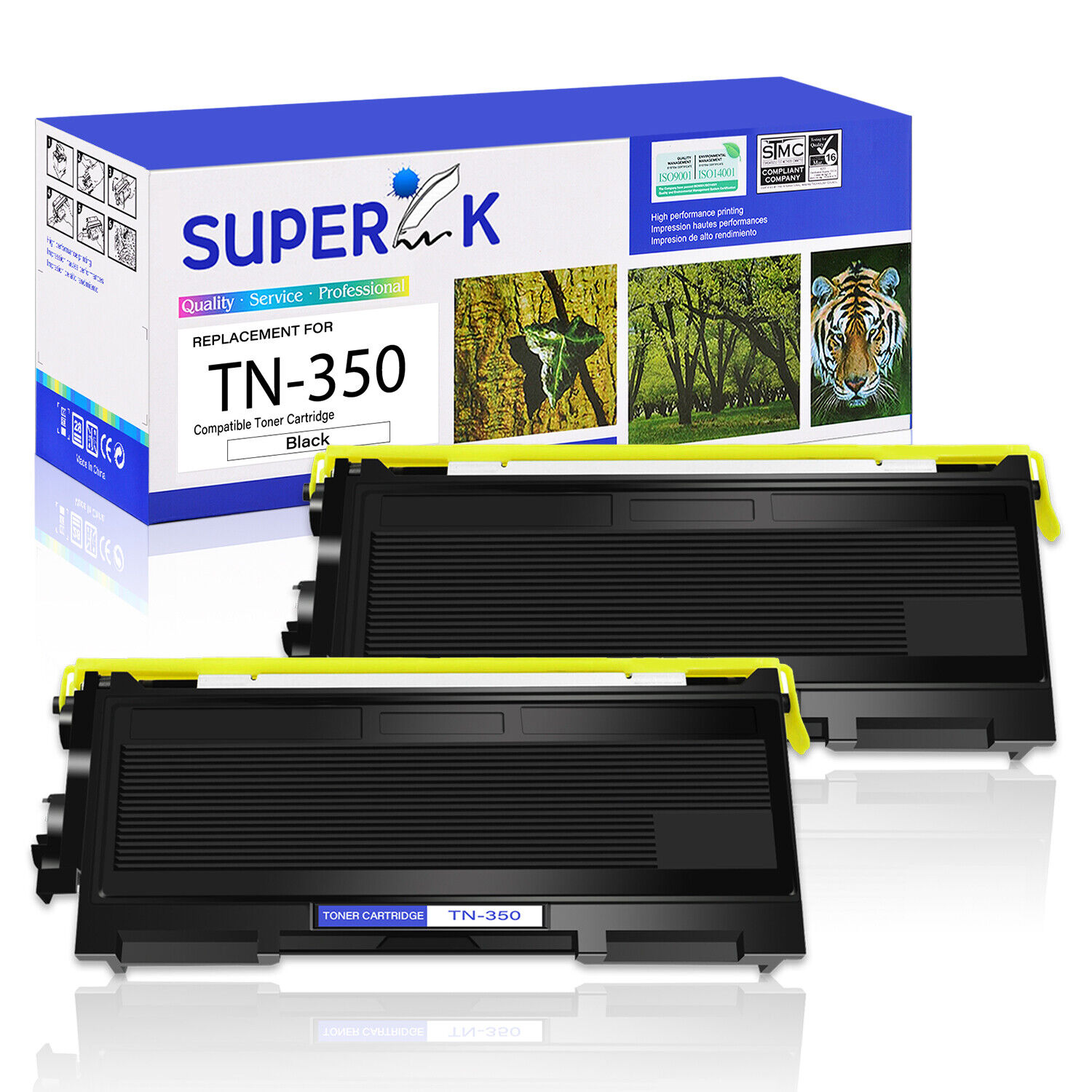 2PK TN350 Toner Cartridge For Brother MFC-7420 MFC-7820N MFC-7820D HL-2030R 2040