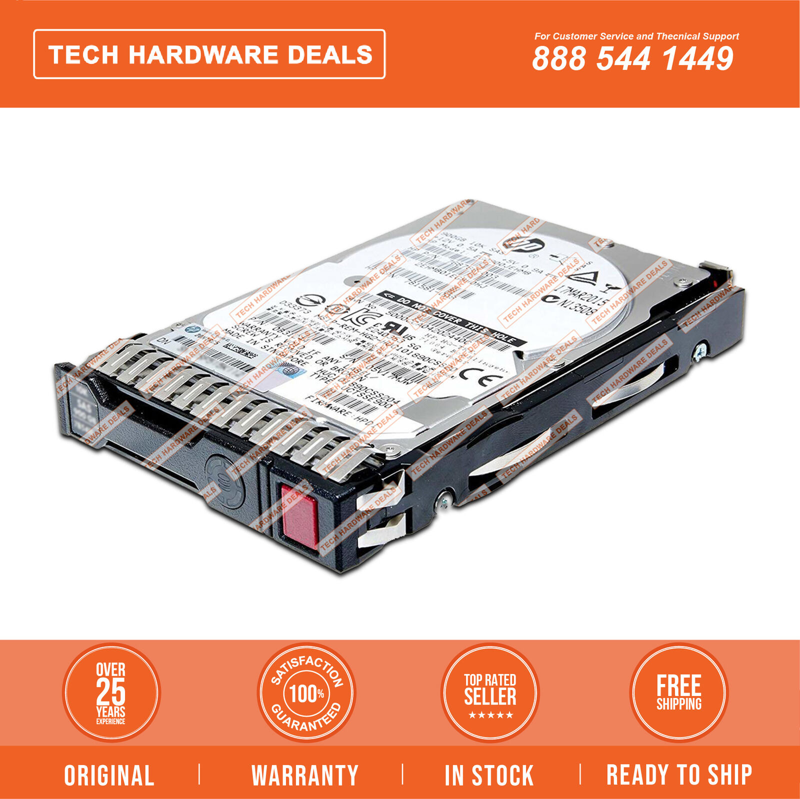 876936-002 0 Hours NEW BULK HPE 1.2TB SAS 12G 10K SFF SC DS HDD