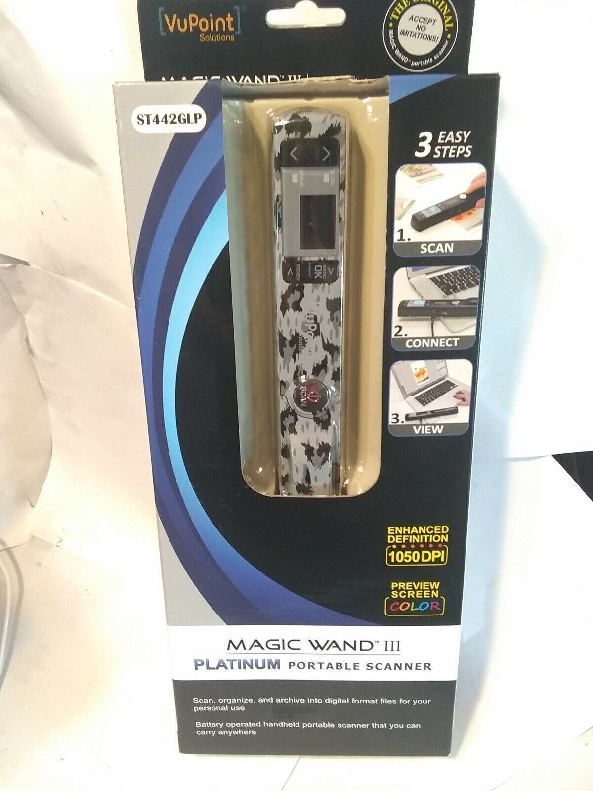 VuPoint Solutions MAGIC WAND III ST442BLP PORTABLE SCANNER Open Box but unused