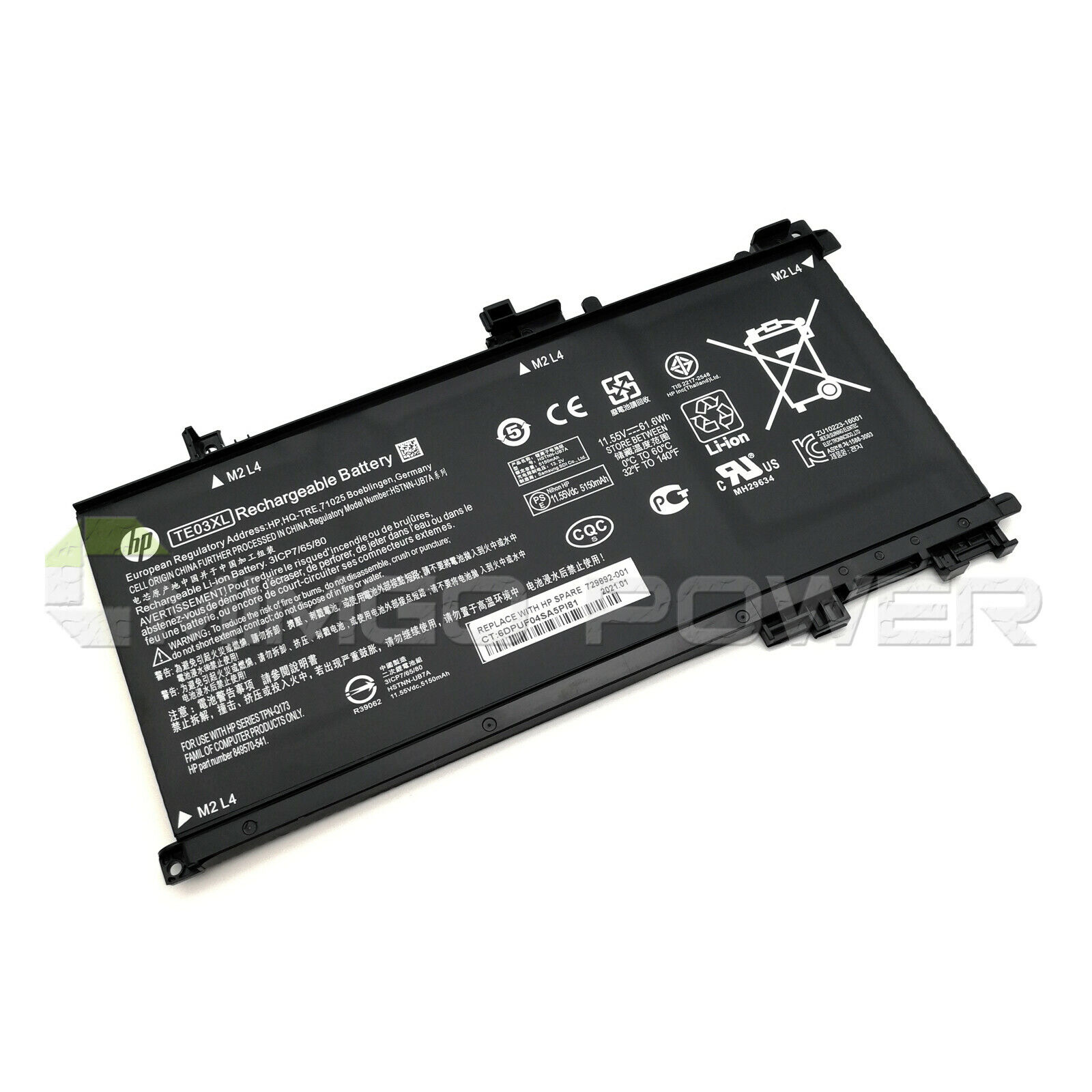 Genuine TE03XL Battery for HP OMEN 15-AX033DX 15-AX017TX HSTNN-UB7A 849910-850