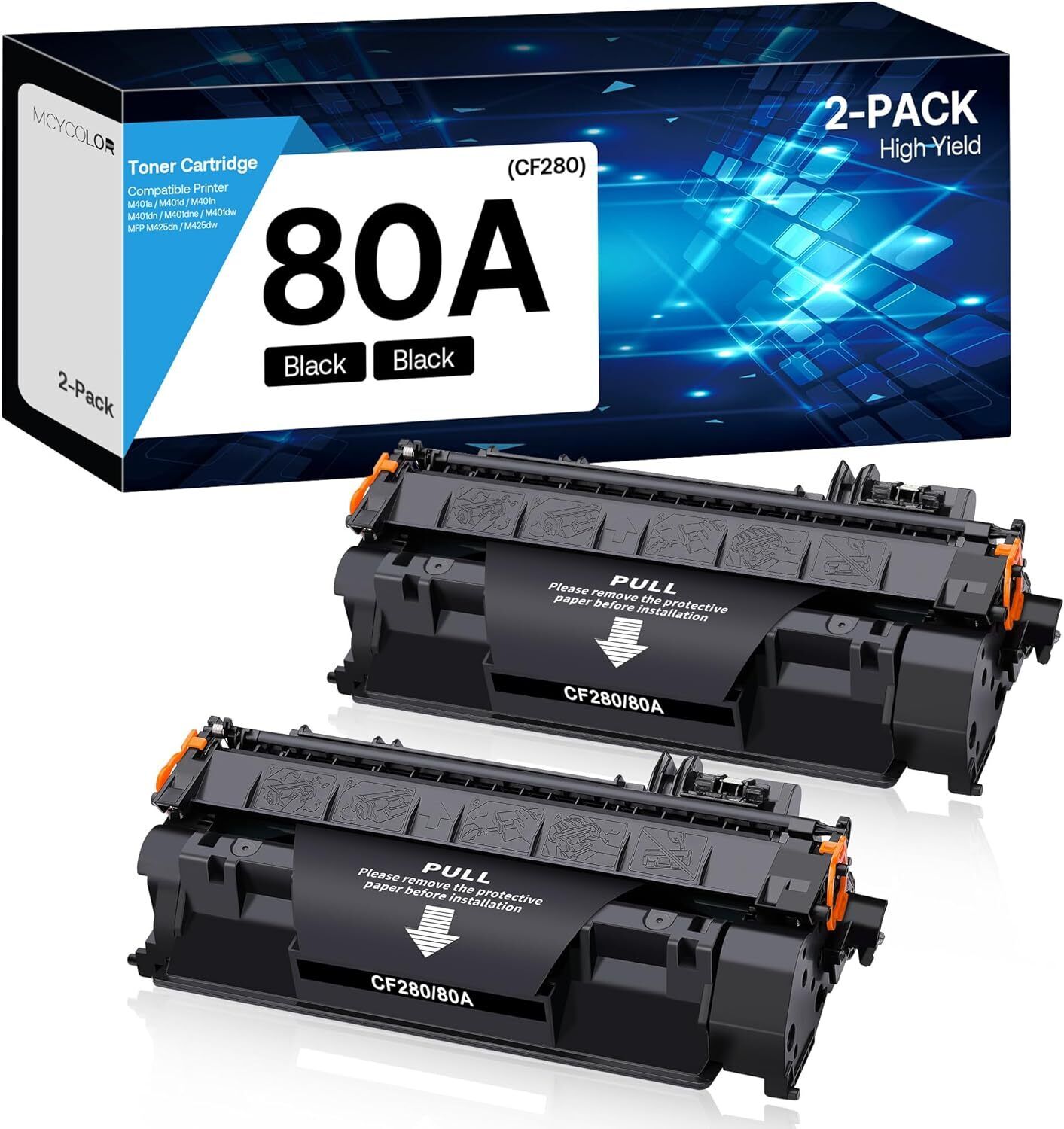 80A Toner Cartridge Black High Yield Compatible for HP Pro 400 M410 M401D