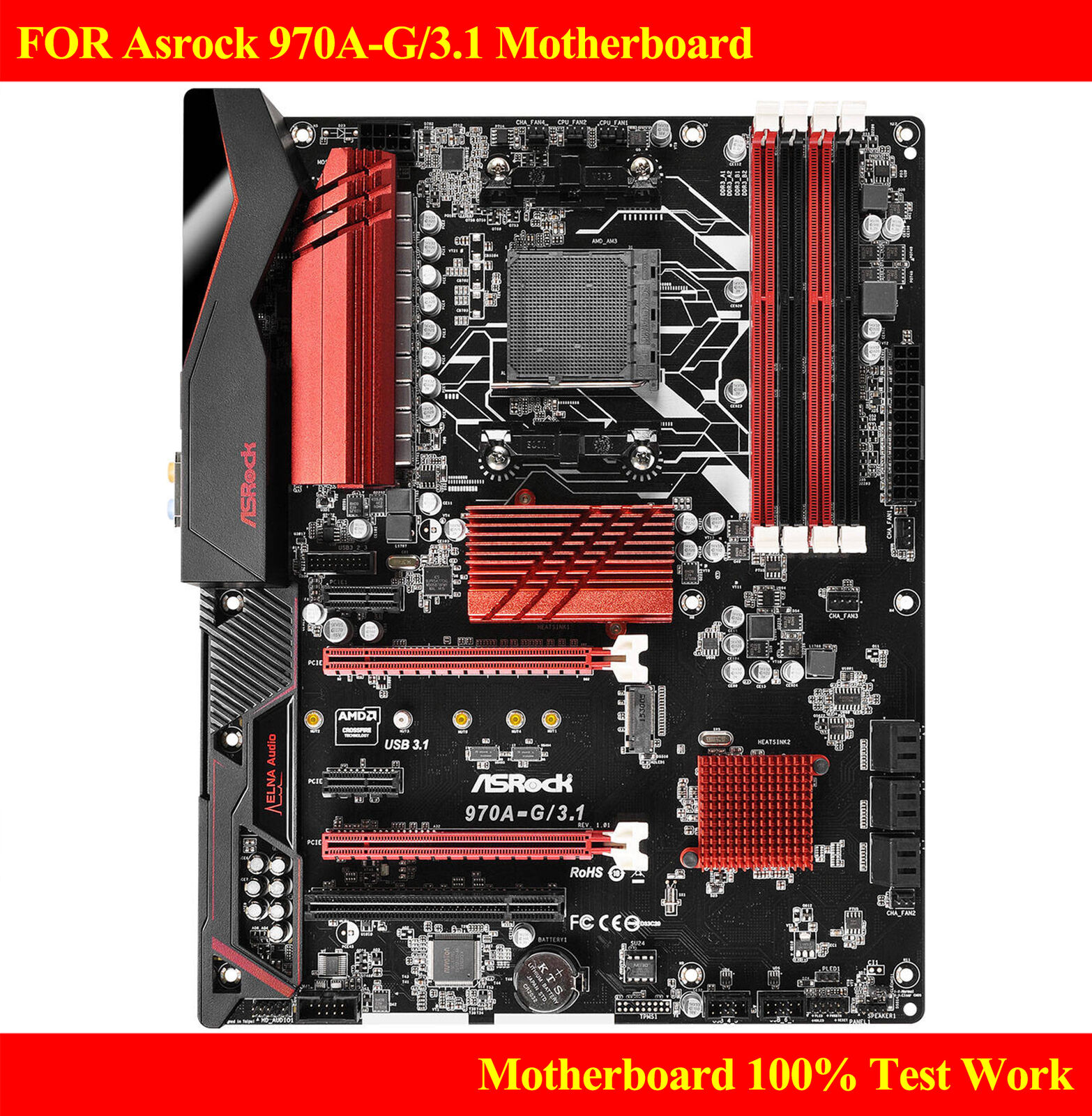 FOR Asrock 970A-G/3.1 Motherboard Supports 9590 fx/AM3+/ Dual Card Crossfire M.2