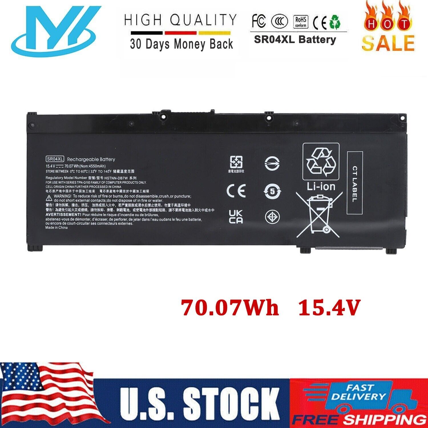 ✅SR04XL 917724-855 Battery For HP OMEN 15-CE 15-DC 15-CE011DX HSTNN-DB7W SR04070