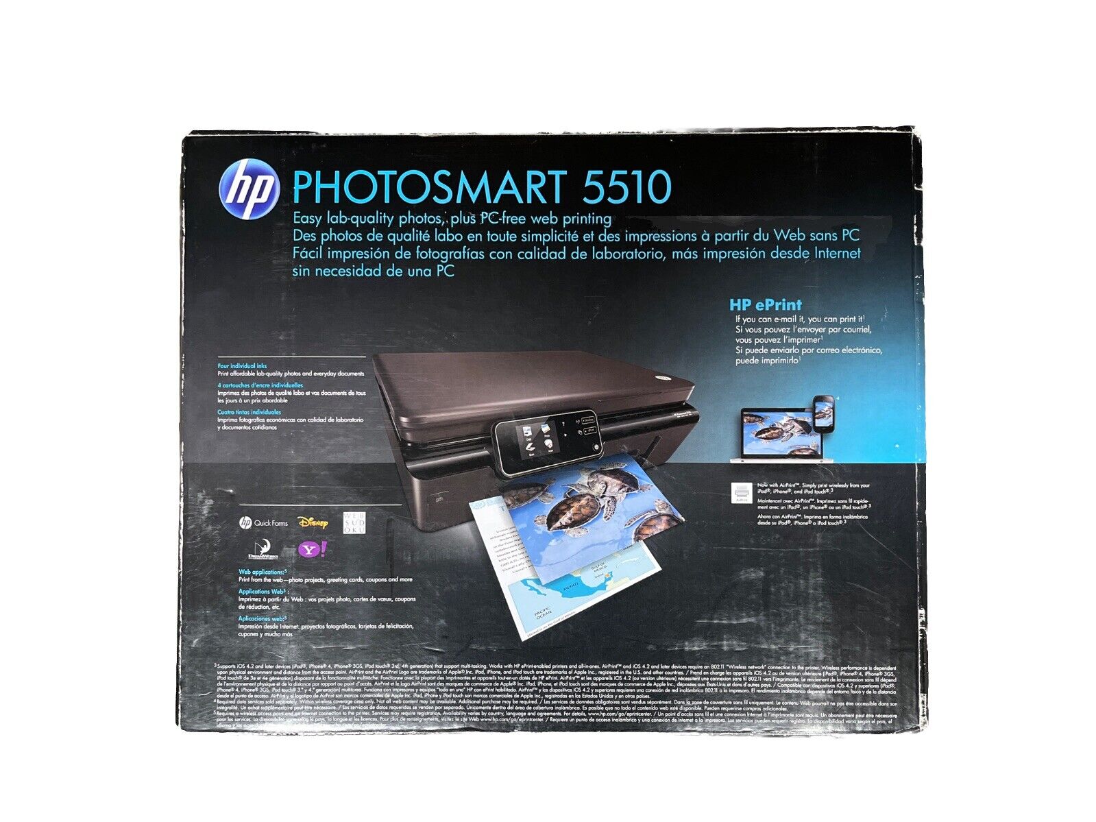 HP Photosmart 5510e All-in-One Wireless Photo Printer e-Print B111a Open Box