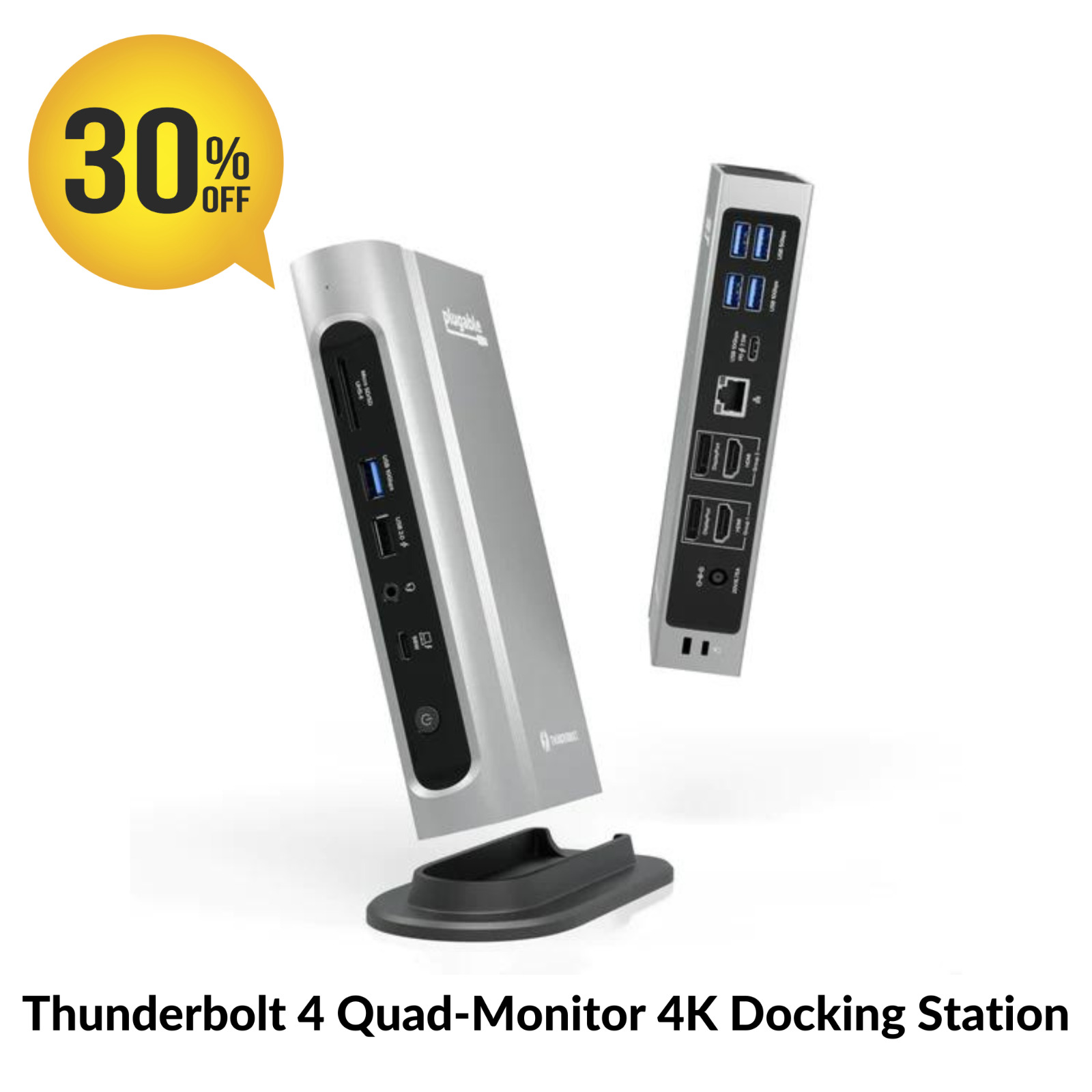 Plugable TBT4-UDZ Quad Display Docking Station with 100W Laptop Charging