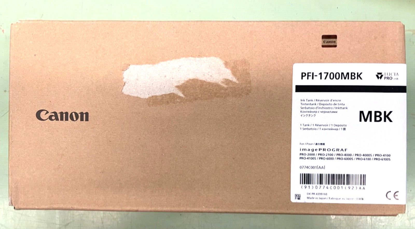 Canon PFI-1700MBK Matte Black Ink 700ml. Genuine **U.S. orders Ship UPS/USPS**