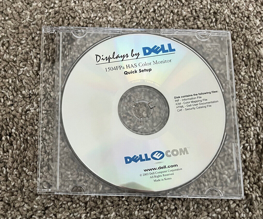Dell Displays 1504FPa HAS Color Monitor Quick Setup CD Rare Vintage Computer PC