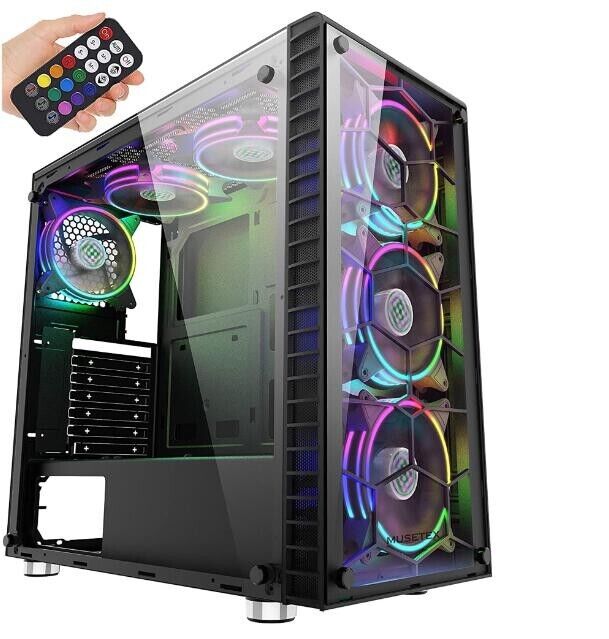 MUSETEX ATX Mid-Tower Computer Gaming PC Case G05MS6-HB