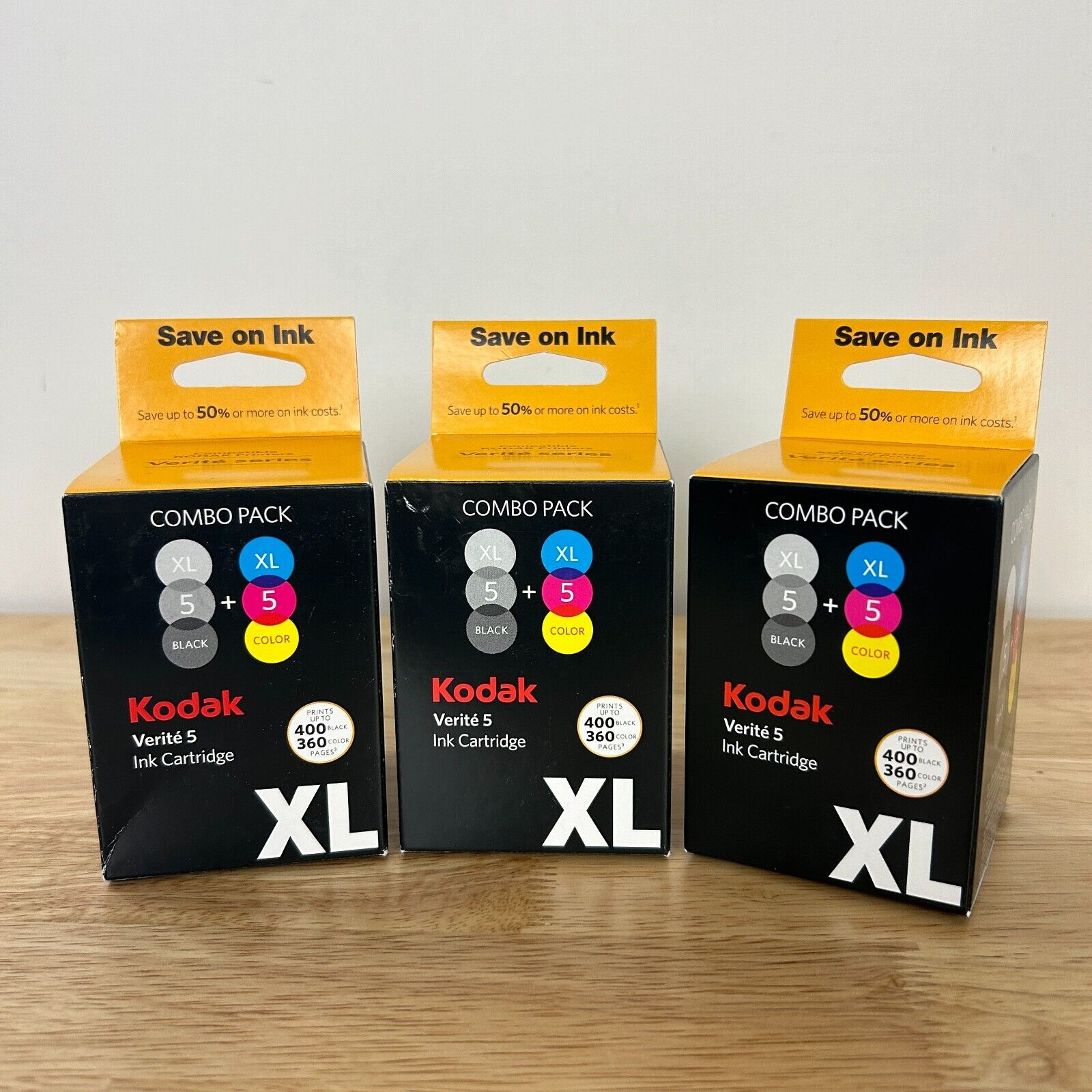 [Lot of 3] Kodak Verite 5 XL COMBO PACK Ink Cartridge Black & Color XL Cartridge