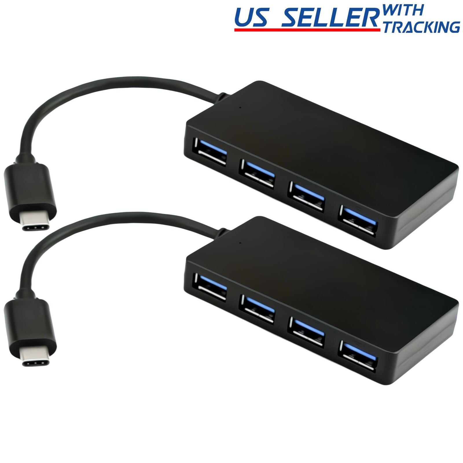 2pcs USB 3.2 Type-C 4-Port Hub with Super Speed Data Transfer 5Gbps 3.0 PC Mac